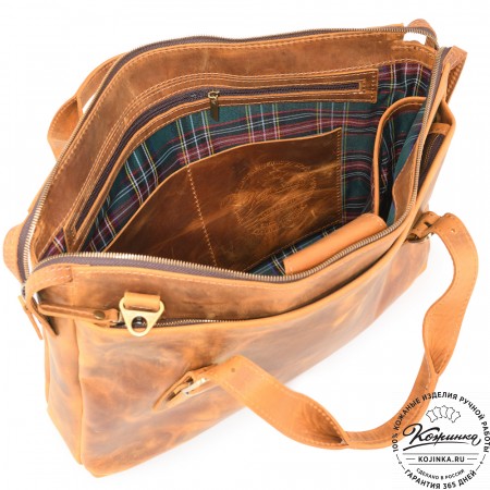  Кожаная деловая сумка "Франклин" (рыжий крейзи)